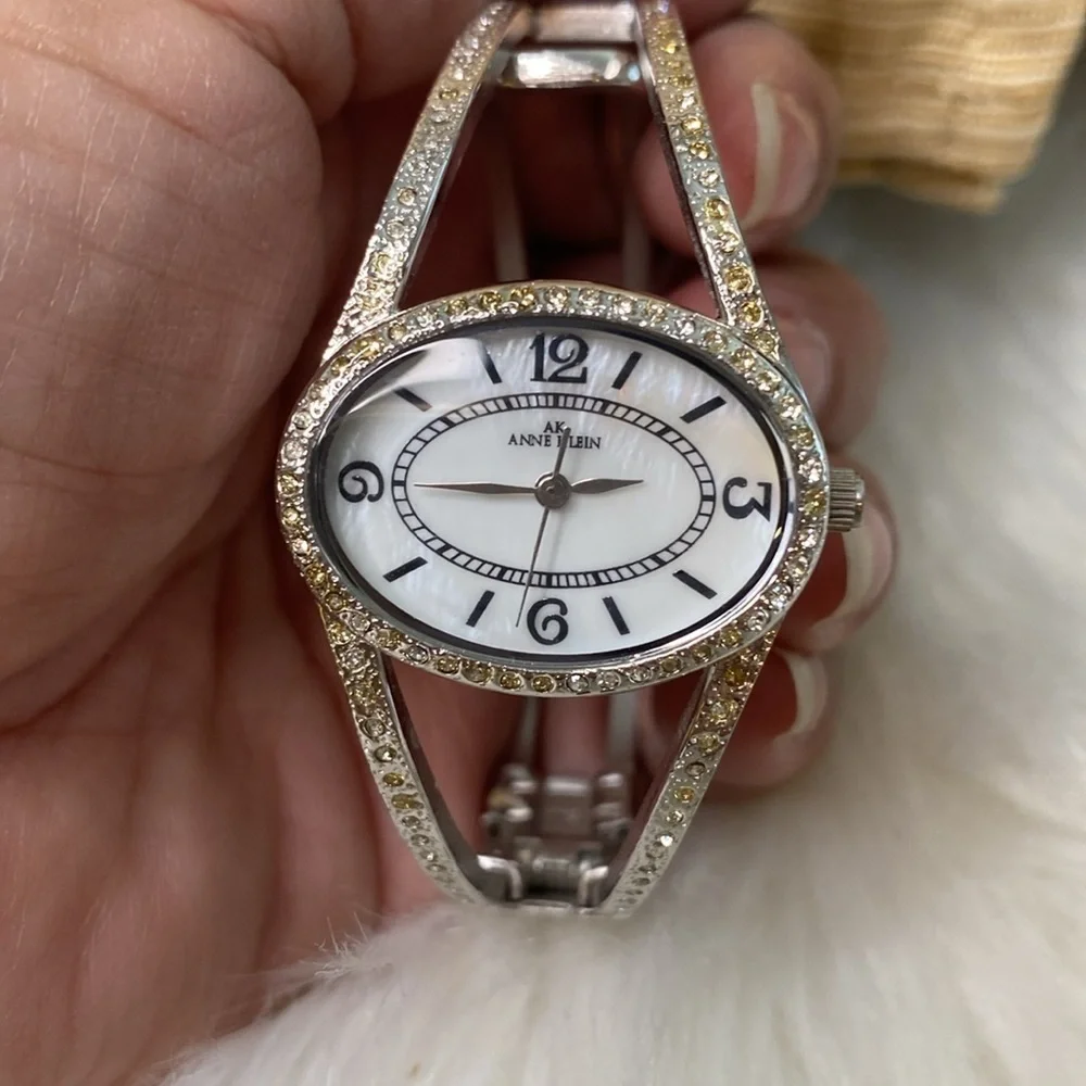 Anne Klein Stainless Steel Back Japan Movement Bracelet watch Mother of Pearl